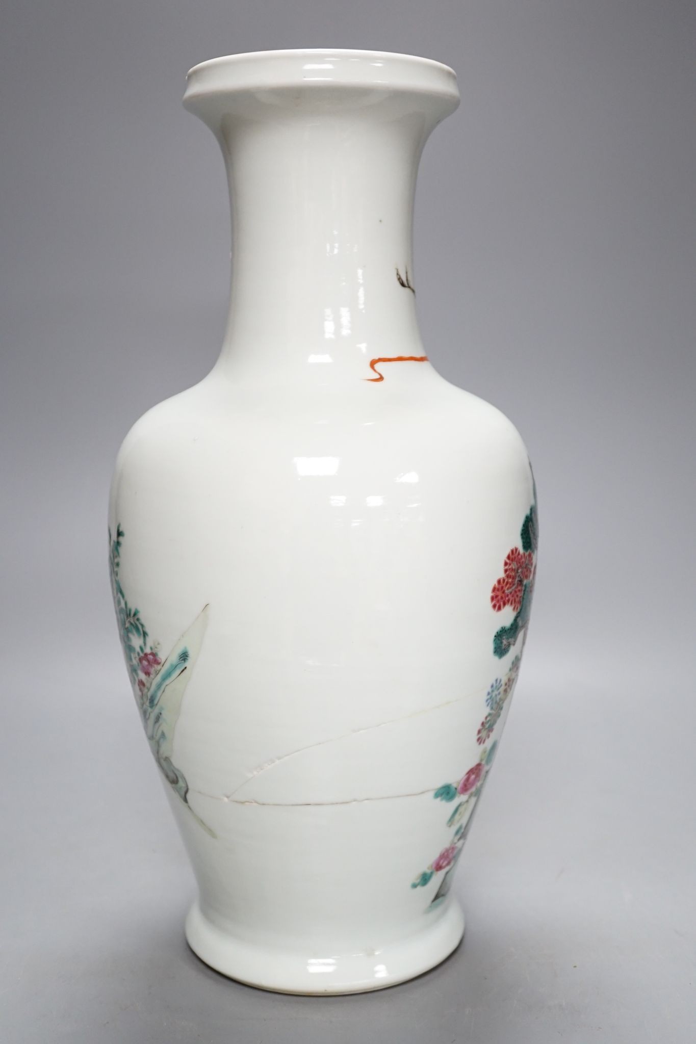 A 19th century Chinese famille rose vase, 35cm